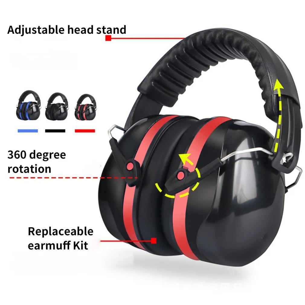 Anti-gürültü Kulak Koruyucu kulaklık Işitme Koruma Ses Geçirmez Çekim Earmuffs Kulaklık Gürültü Azaltma Işyeri Güvenliği 1