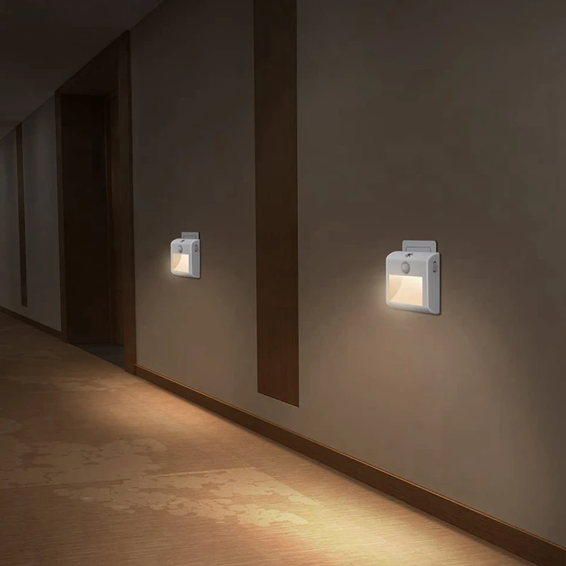 Gece ışık soketi, Hareket Sensörlü çocuk Gece lambası Alacakaranlık Sensörü (Açık/Otomatik/Kapalı),Yatak Odası için, Merdiven AB Tak 1