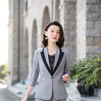 Resmi İş Blazer Ceket OL Stilleri Yaz Blazers Ceketler Ceket Kadınlar Bayanlar için Ofis Blazer Dış Giyim Üstleri Artı Boyutu 5XL