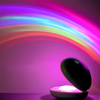 Gökkuşağı projektör ışık LED gece lambası USB LED kabuk lamba renkli projeksiyon atmosfer lamba yaratıcı aydınlatma dekorasyon hediye