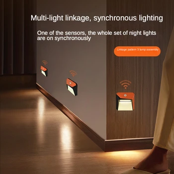 Gece lambası Akıllı İnsan Vücudu Lambası Bağlantı İndüksiyon Şarj Duvar Lambası LED Yatak Odası Merdiven Olight şarj edilebilir pil 0