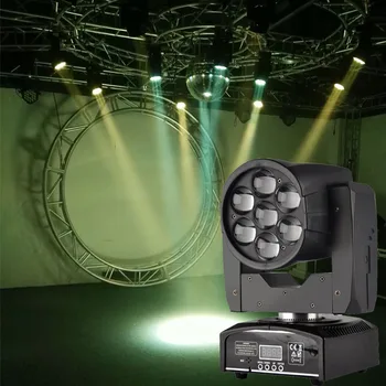 RGBW 4İN1 7x12W Zoom LED Mini yıkama / ışın ışık DMX512 hareketli kafa ışık profesyonel DJ disko Bar parti gösterisi sahne aydınlatma 0