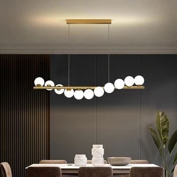 Iskandinav cam küre kolye ışıkları Yemek odası Mutfak İçin G9 led lamba parlaklık ev dekor altın kolye lamba asılı aydınlatma armatürü
