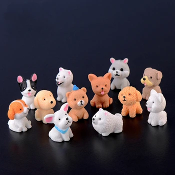 Sevimli Köpek Mini Minyatür Bahçe Süs saksılar Peri Dollhouse Takılar Gnome Moss Hediye Reçine DIY Zanaat