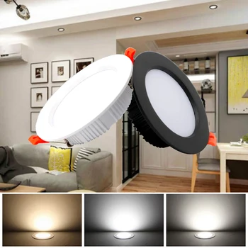 LED Downlight AC220V 3W 5W 7W 9W 12W 15W Gömme LED Tavan Spot ışık iç mekan aydınlatması Led aşağı ışık mutfak yatak odası için