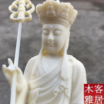 Zarif fildişi meyve oturma lotus Jizo Kral Bodhisattva Buda heykeli Sapo Üç Aziz Budist malzemeleri ev oturma odası araba 3