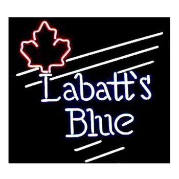 Labatt erkek Mavi Akçaağaç Yaprağı Neon Burcu Özel El Yapımı Gerçek Cam Tüp Bira Bar KTV Parti Mağaza Reklam Ekranı Neon İşaretleri 16