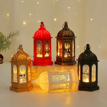 EİD MUBARAK dekoratif lamba LED rüzgar fener ramazan gece lambası müslüman festivali ışık süsleme ay gece lambası yatak odası dekoru