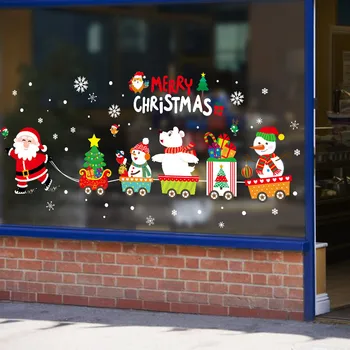2019 yeni Merry Christmas Noel Baba Ev Duvar Sticker Festivali Çıkartmaları Santa Resimleri Pencere Süslemeleri Dükkanı Dekor c912