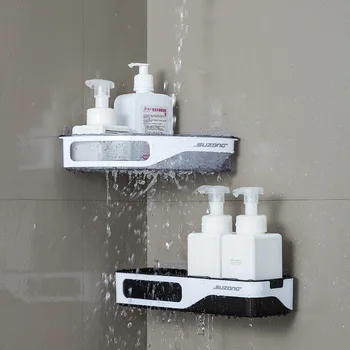 Punch-Ücretsiz Duvara Monte Drenaj Asılı Raflar Banyo Depolama Rafları Güçlü Emme Enayi duş şampuanı Organizatör