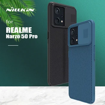 realme için Narzo 50 Pro Durumda Nillkin CamShield Durumda İnce Slayt Kamera Çantası arka kapak için Realme için Narzo 50 Pro Gizlilik Lens Çantası