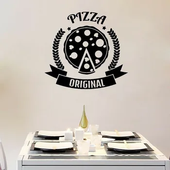 Pizzeria Duvar Sticker Pizza Orijinal Logo İşareti Vinil Duvar Çıkartmaları Pizzeria Dükkanı için Pencere Duvar Dekorasyon Çıkarılabilir Duvar Z912