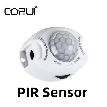 CORUI PIR Hareket Sensörü DC 5V 12V ışık anahtarı Hareket Dedektörü Hareket Sensörü Aktif Zamanlayıcı Otomatik LED Şerit ışık Sensörü