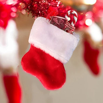 10 Adet Kişiselleştirilmiş Noel Kırmızı Çorap Ev Tatil Parti Çocuk Odası Dekorasyon Noel Çorap