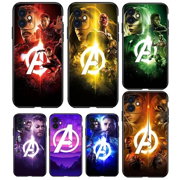 Marvel Avengers Kahraman Serin Apple iPhone 13 12 11 mini 8 7 6S 6 XS XR X 5 5S SE 2020 Pro Max Artı Siyah Yumuşak telefon kılıfı