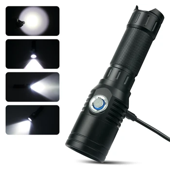 UniqueFire 1602 Yüksek Güç Taşınabilir USB şarj edilebilir LED lamba el feneri 10 W XM-L2 Su Geçirmez Fener 1/3/5 Modu Torch 18650 Pil