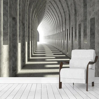 Özel Fotoğraf Duvar Kağıdı 3D Çimento Yol Koridor Duvar Uzay Genişleme Oturma Odası TV Kanepe Yatak Odası Ev Dekor Papel De Parede Sala