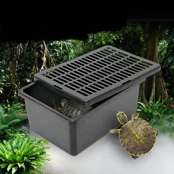 Pet Kutusu Sağlam Sürüngen Kutusu Sürüngenler Taşıma Havalandırmalı Kutu Plastik Besleme Kutusu Nefes Boynuzlu Kurbağa Kaplumbağa Hamster Kutusu