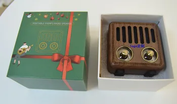 Retro Bluetooth hoparlör Radyo noel hediyesi Ahşap El Sanatları Hediye için Yüksek Kalite Retro Ahşap Tatil Dekorasyon ve Hediye Modeli 5
