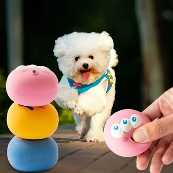 P82D Köpek Squeak Oyuncaklar Küçük Köpekler için Yumuşak Lastik Top 2.2 İnç İnteraktif Köpek Çiğnemek Oyuncak Almak ve Almak Eğitim 2