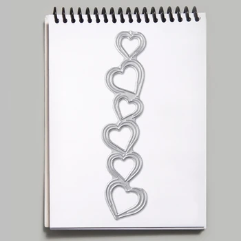 F2TE Kalp Metal Kesme Ölür Stencil DIY Scrapbooking Albümü Kağıt Kartı Şablonu Kalıp Kabartma Zanaat Dekorasyon 3