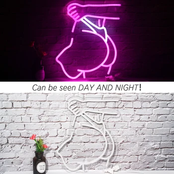 Wanxıng LED Neon Burcu kadın Eşek Çıplak yarım Vücut duvar dekor Asılı Vücut Bar Dükkanı için Parti Kulübü ev yatak odası Rave Vibe ışık 2