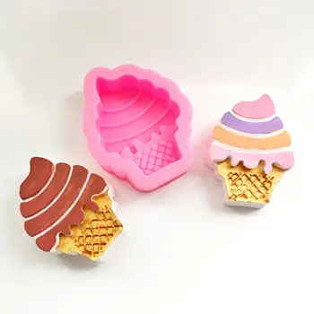 3D Dondurma Koni Çikolata silikon kalıp Çikolata Şeker Polimer Kil Kalıpları DIY Parti Kek Dekorasyon Araçları