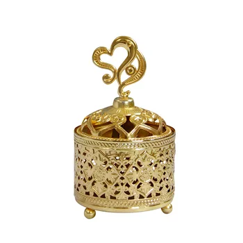 Altın Kaplama Mücevher Kutusu Zarif Metal İçi Boş El Sanatları Aromaterapi Fırın kapaklı Takı pamuklu çubuk Yüzey depolama şişesi