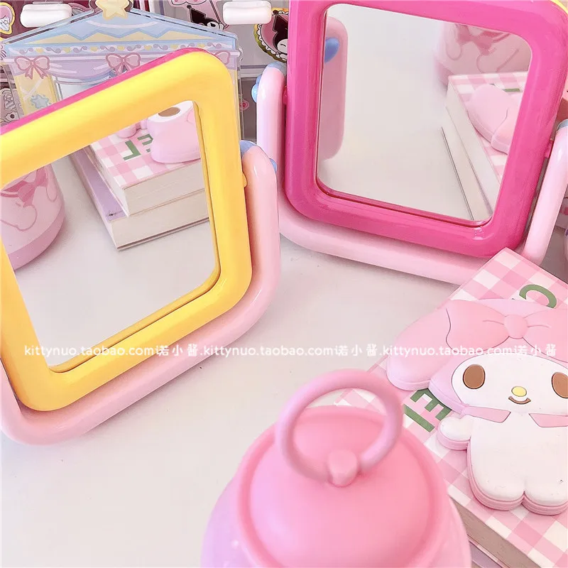 Ins 2 renk eşleştirme ayna makyaj aynası Kare Makyaj makyaj masası aynası Kompakt Aynalar Kozmetik Ayna Kadınlar için 2
