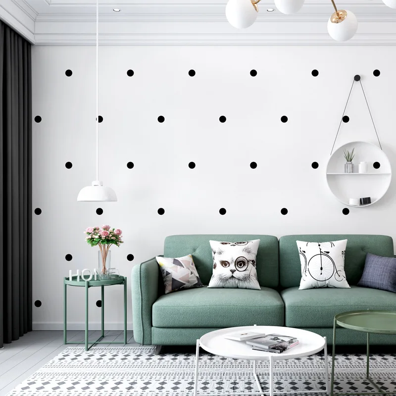 Iskandinav Tarzı Duvar Kağıdı Ins Modern Minimalist Geometrik Siyah ve Beyaz Orijinal Nokta Oturma Odası Yatak Odası TV Arka Plan Duvar Kağıdı 2