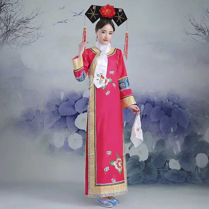 Nakış kız Qing Hanedanı Prenses Kostüm kadın Hanfu antik mahkemesi elbise cosplay sahne performansı 2