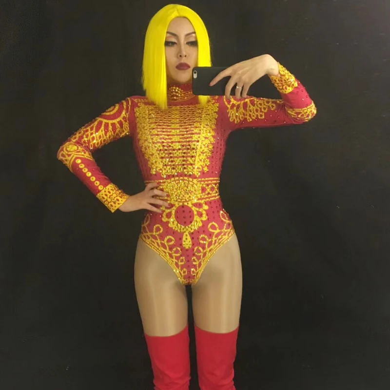 Yeni Seksi Moda Beyonce Elmas Köpüklü Kristaller Bodysuit Kutlamak Gece Kulübü Şarkıcı dansçı Performans Sahne Giyim Kostüm 2