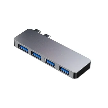 USB C HUB Çift Tip-C İçin Çoklu USB 3.0 4 K HDMI için MacBook Pro Hava Adaptörü Thunderbolt 3 Dock USB C 3.1 Port Tipi C HUB