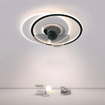 Iskandinav restoran tavan vantilatörü ışıkları ile uzaktan kumanda akıllı oturma odası dekorasyon lamparas Kolye ışıkları