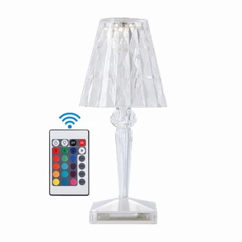 USB LED Kristal Elmas Gece Lambası Dokunmatik Masa Lambası Gül Projektör 3/16 Renkler Romantik yatak odası dekoru Atmosfer Aydınlatma 2022
