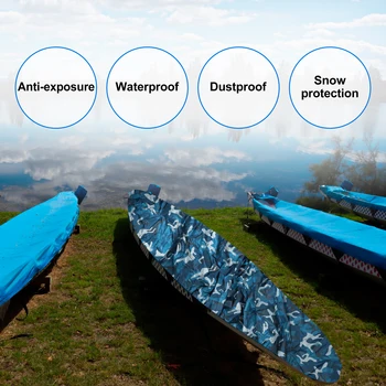 X Autohaux Kayık Kapak Tekne Kano Kapak Toz Su Geçirmez koruma kapağı Mavi Kamuflaj 9.3-16.7 ft 3.1-6 Metre Depolama Kapağı