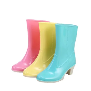Kore Yüksek topuklu ve Pamuk Yağış Ayakkabı Ladies'colour Silindir ve Süet Yağış Kauçuk Ayakkabı ve su ayakkabısı 36-40