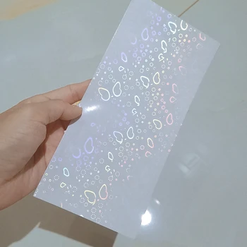 Kelebek Tarzı 210X100MM Holografik Folyo Yapışkan Bant Geri Sıcak Damgalama Kağıt 50 Yaprak DIY Paketi Renk Kartı
