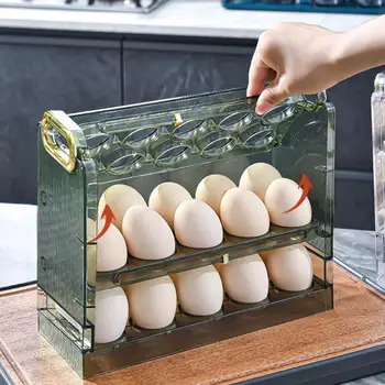 Faydalı Yumurta Konteyner Büyük Kapasiteli Hafif Uzay-tasarrufu 3 Katmanlı Yumurta Kutusu Yumurta Depolama Raf Yumurta Kutusu