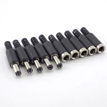 5 adet DC Güç Jakı Fiş Erkek Dişi Soket Adaptör Konnektörleri 2.1 mm x 5.5 mm DIY Projeleri İçin Sökme Dişi Erkek Fiş w1