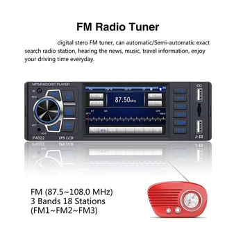 Tek Din Araba Stereo Bluetooth 3.8 İnç IPS Ekran FM Radyo Alıcısı İle Çift USB / AUX-In / TF Kart Bağlantı Noktası / Mikrofon 2