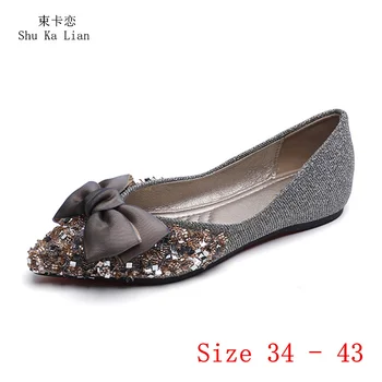 Kadın bağcıksız ayakkabı Loafer'lar Öğrenci Flats Oxfords Kadın düz ayakkabı Yumuşak Rahat Artı Boyutu 34-43