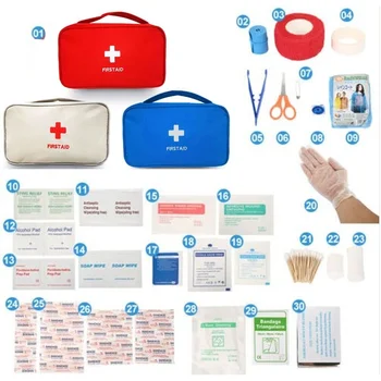 Taşınabilir 180 Adet Acil Survival Set Ilk Yardım Kiti Ilaçlar ıçin Açık Kamp Yürüyüş Tıbbi Çanta Acil Çanta