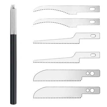 Mini El Testeresi Modeli Zanaat Bıçak Aracı Modeli Aracı Hobi El Testeresi Seti Jilet Seti DIY Zanaat kesme bıçağı Model Parçaları
