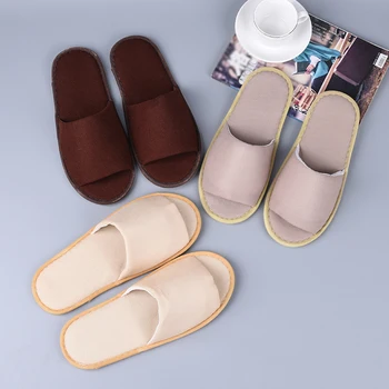 Yeni Kat Flip Flop Ayakkabı Terlik Basit Kadın Seyahat Terlik Tek Kullanımlık Ev Düz Kapalı kaymaz Pamuk otel terlikleri