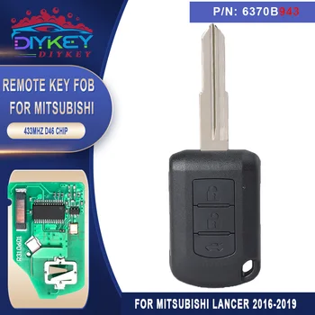 DIYKEY 6370B943 433MHZ 46 Çip için 3 Düğme Uzaktan Kafa Anahtarı Mitsubishi Lancer 2016 2017 2018 2019