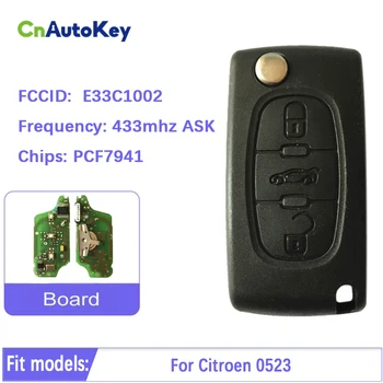 Orijinal PCB Satış Sonrası Kabuk Uzaktan anahtar E33C1002 ASK 0523 Citroen 0523 İçin 3 düğmeler PCF7941 CN016040