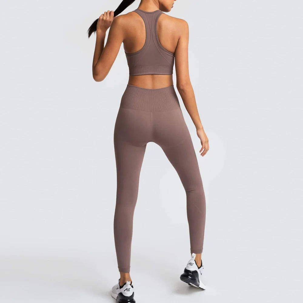 Iki Parçalı Set kadın Kırpma üstler ve pantolonlar Seksi Kadınlar Yoga Setleri Egzersiz Spor Salonu Spor Giyim Yelek Üst + Tayt Kısa Takım Elbise 3