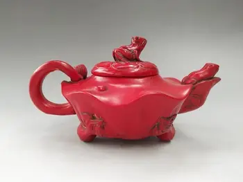 Çin tahsil imitasyon Reçine saf el oyması kurbağalar çaydanlık zanaat heykeli 0
