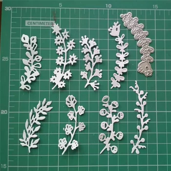 8 adet Yapraklar Dantel Metal Kesme Ölür Craft Pullar Kalıp Kesim Kabartma Şablon 2